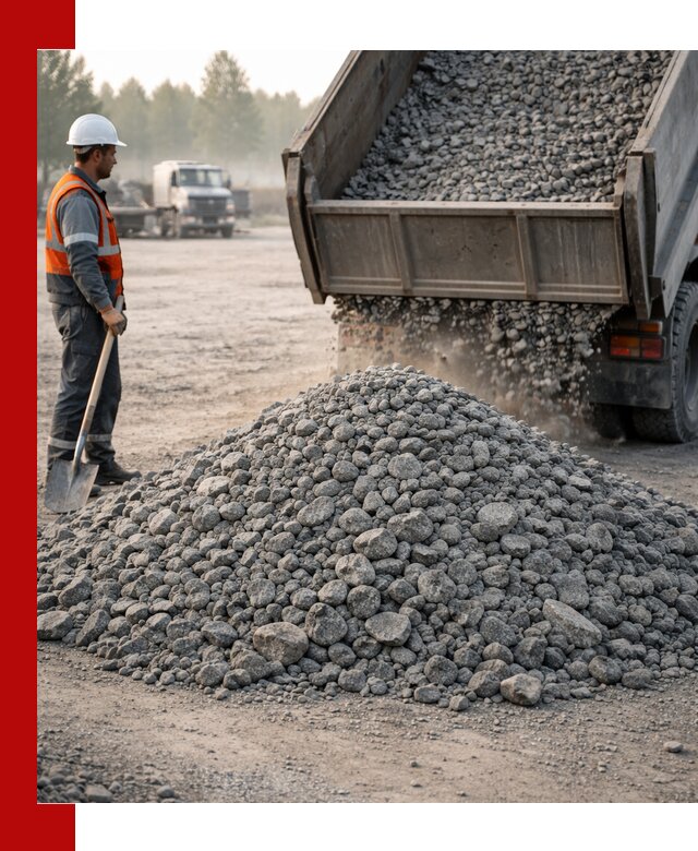 Гранитный щебень фракции 100–201 для строительства в Отрадном