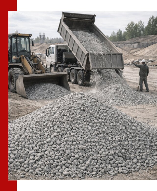 Доставка известнякового щебня фр. 5–20 в Отрадном
