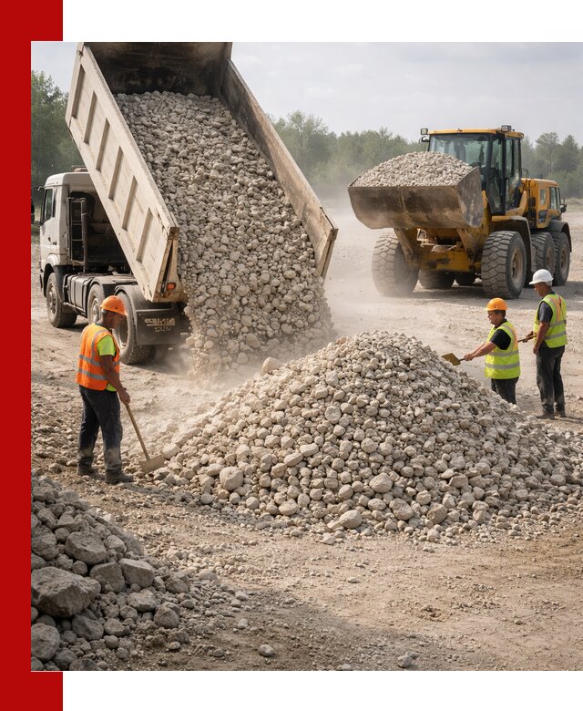 Доставка известнякового щебня фр. 40-70 в Отрадном