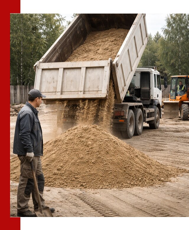 Доставка и продажа песка с разгрузкой в Отрадном
