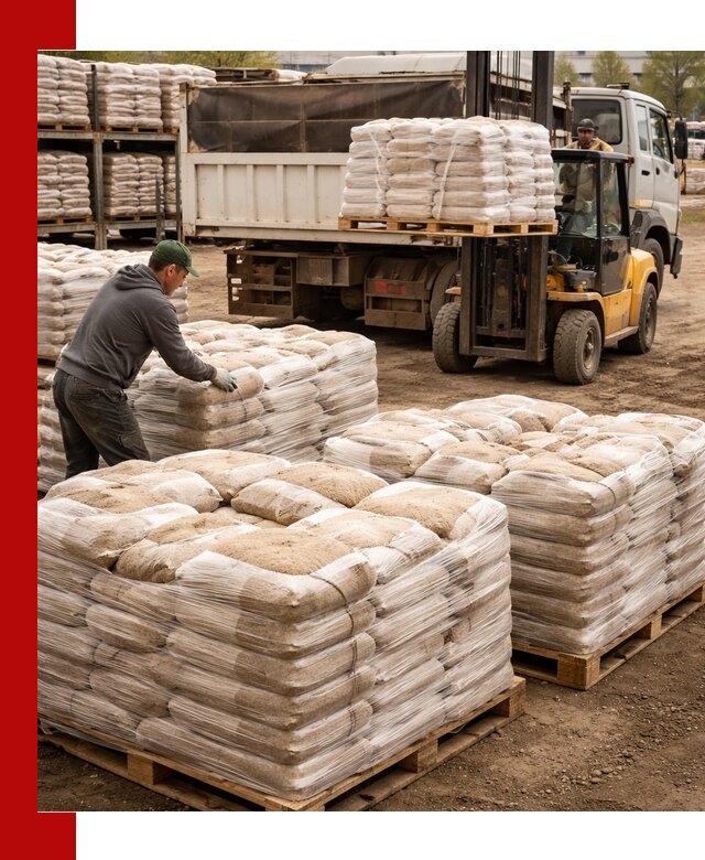 Карьерный песок в мешках с доставкой в Отрадном