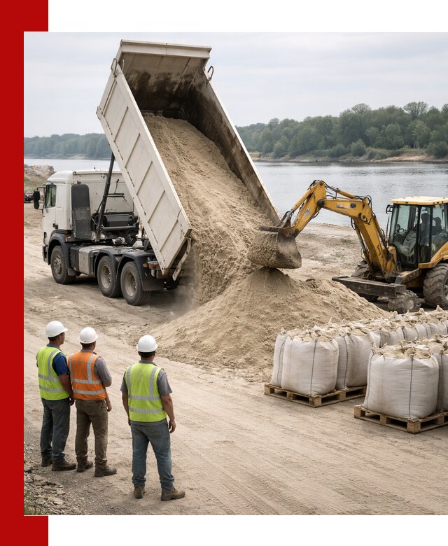 Доставка речного песка в Отрадном самосвалами и погрузкой