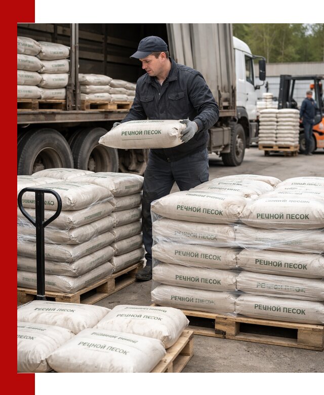 Речной песок в мешках с доставкой в Отрадном