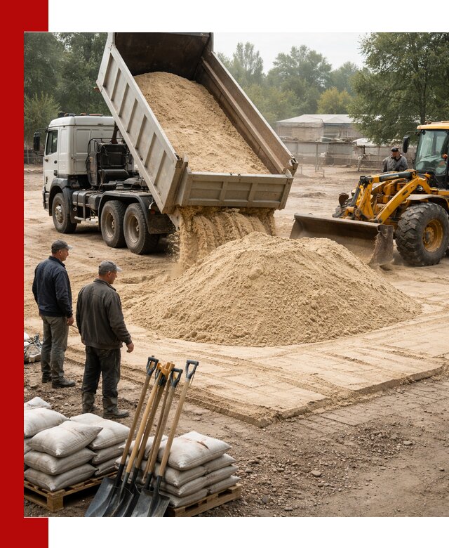 Доставка мытого песка в Отрадном с самосвалами по выгодной цене