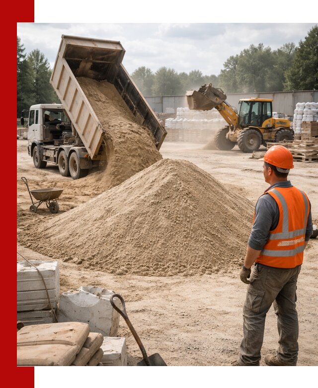 Доставка строительного песка с самосвалом в Отрадном