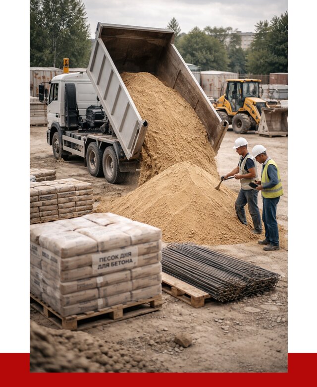 Песок для бетона в Отрадном от 2718 р. с доставкой, ПРОНЕРУДТрд