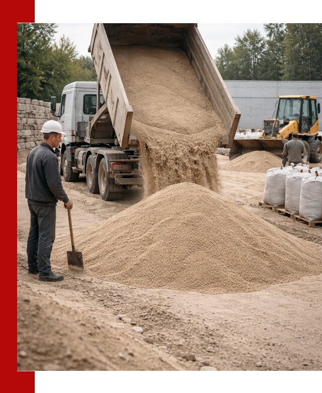 Кварцевый песок фракция 0–3 мм с доставкой в Отрадном