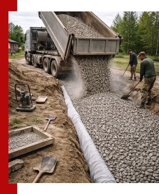 Гравий для дренажа с доставкой в Отрадном качественный и недорогой