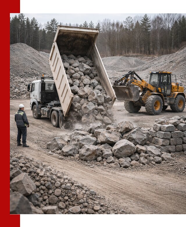 Доставка и продажа бутового гранитного камня в Отрадном