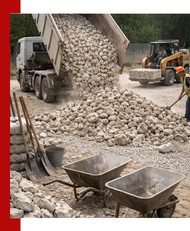 Доставка и продажа бутового известнякового камня в Отрадном