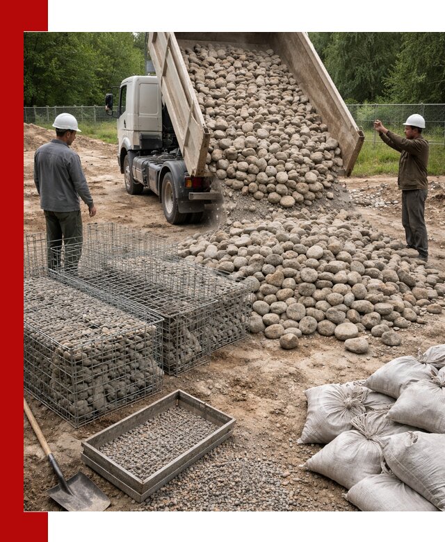 Камень для габионов фракция 70–151 в Отрадном