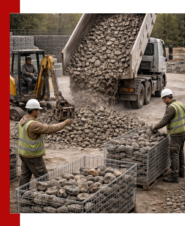 Камень для габионов фракция 100–201 в Отрадном