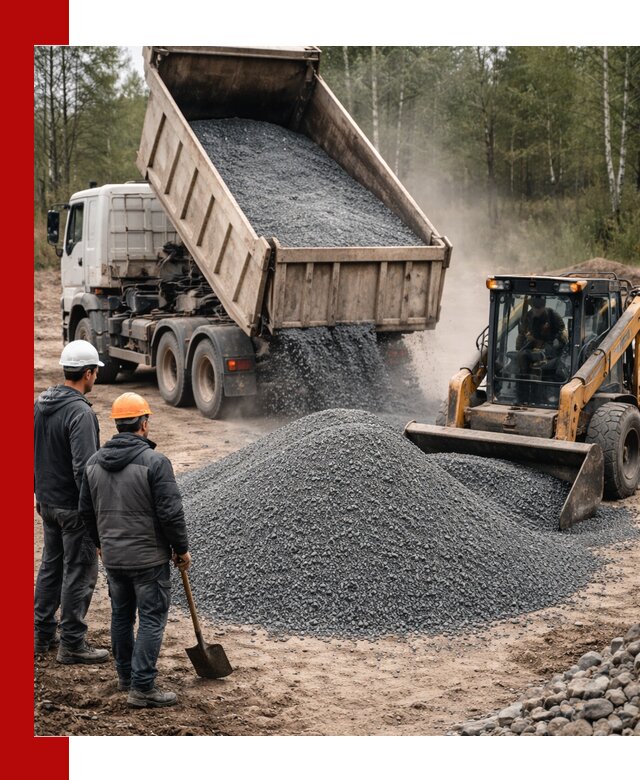 Гранитный отсев 0-5 с доставкой и разгрузкой в Отрадном