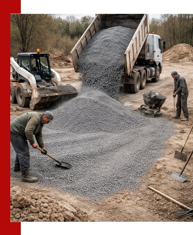 Отсев для подсыпки в Отрадном — доставка и подсыпка на участок