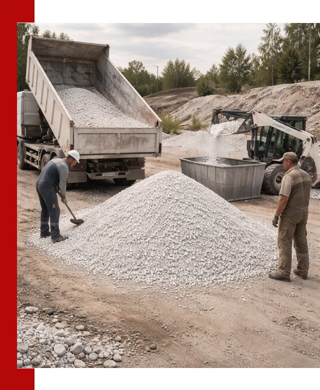 Доставка и продажа белой мраморной крошки в Отрадном