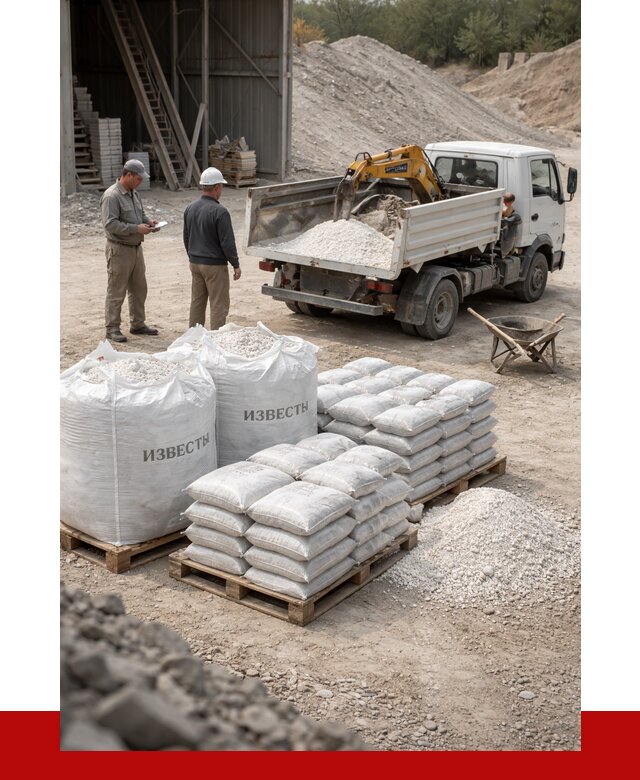 Известь строительная в Отрадном с доставкой от 4565 р. | ПРОНЕРУДТрд