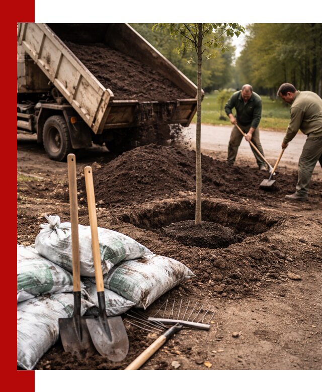 Грунт для посадки деревьев в Отрадном — доставка и подготовка почвы