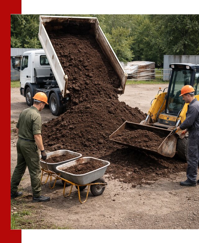 Доставка торфо-земляной смеси в Отрадном для огорода и ландшафта