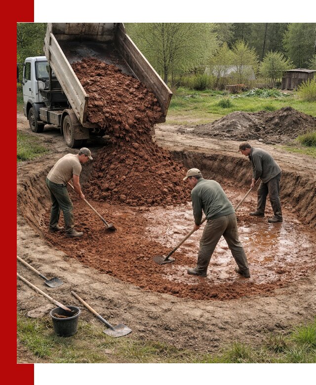 Купить качественную глину для пруда в Отрадном