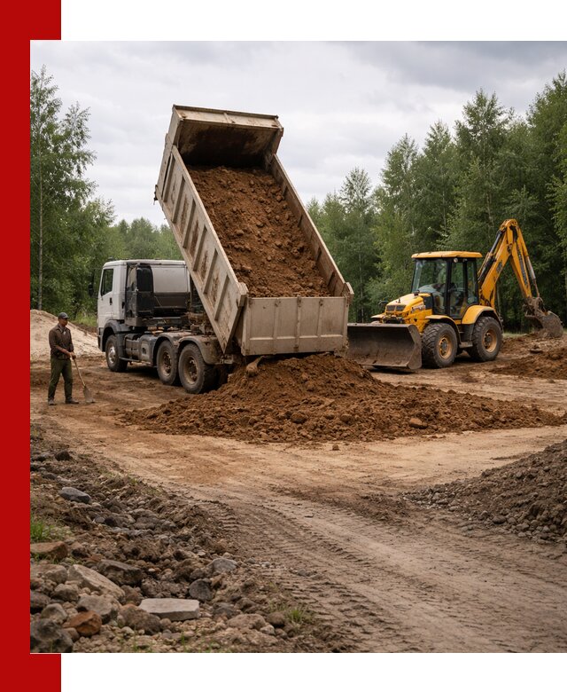 Доставка суглинка самосвалами в Отрадном подсыпка и планировка
