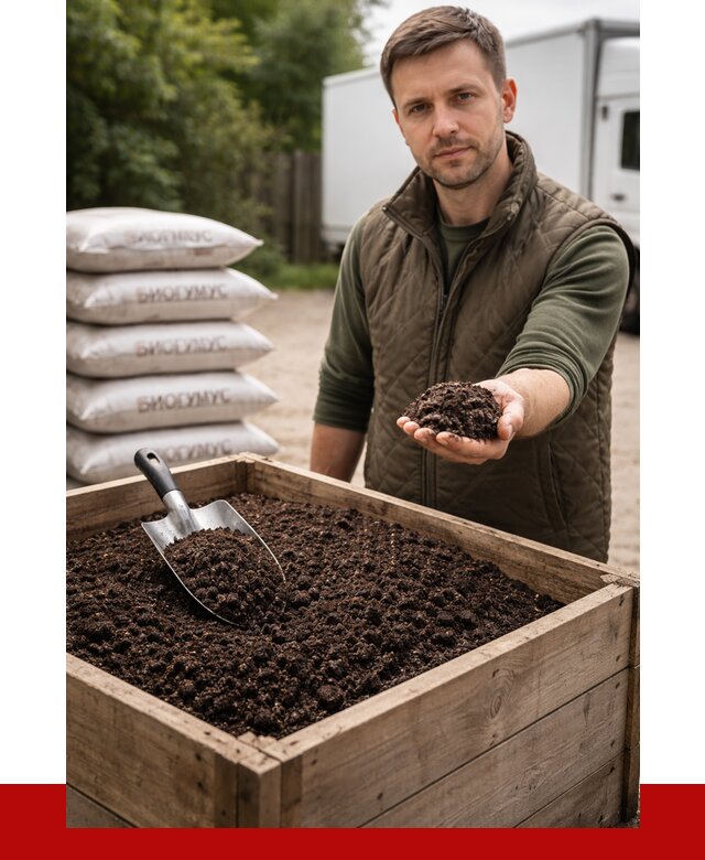 Купить биогумус в Отрадном с доставкой от 9240 р. за куб | ПРОНЕРУДТрд