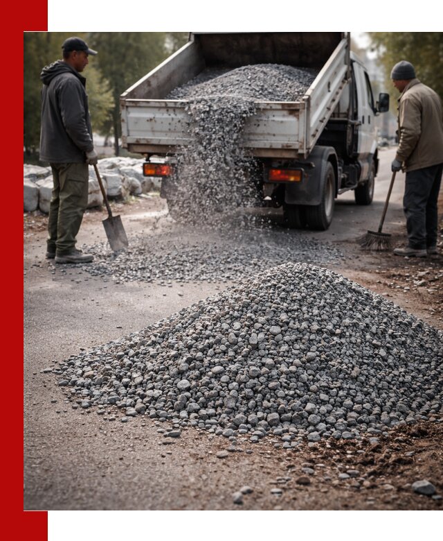 Гранитная крошка для посыпки дорог и тротуаров в Отрадном