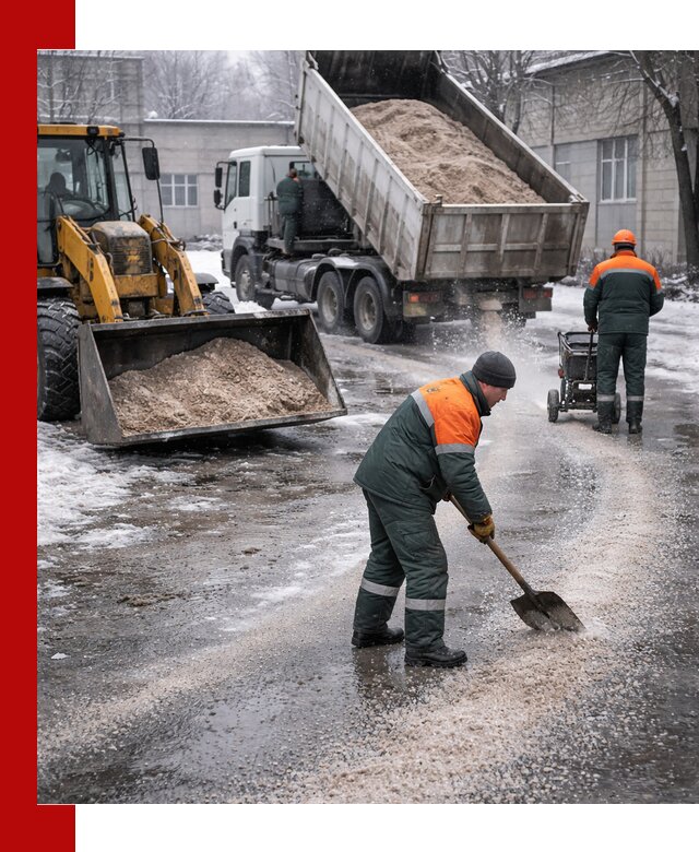 Реагент против гололеда с доставкой и нанесением в Отрадном