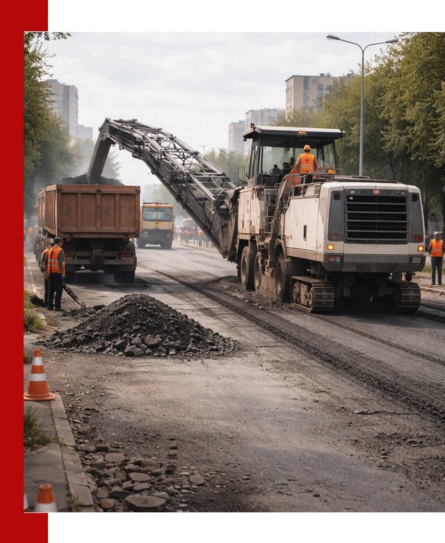 Фрезерованный асфальт в Отрадном — удаление и вывоз старого покрытия