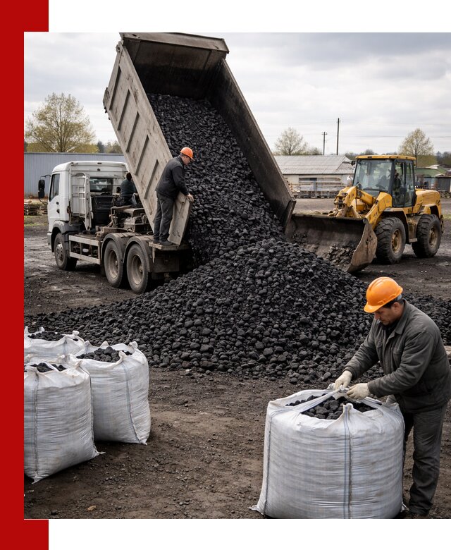 Доставка каменного угля в Отрадном оптом и в розницу