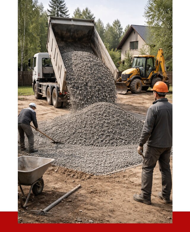 Отсыпка участка щебнем в Отрадном от 7066 р. ПРОНЕРУДТрд