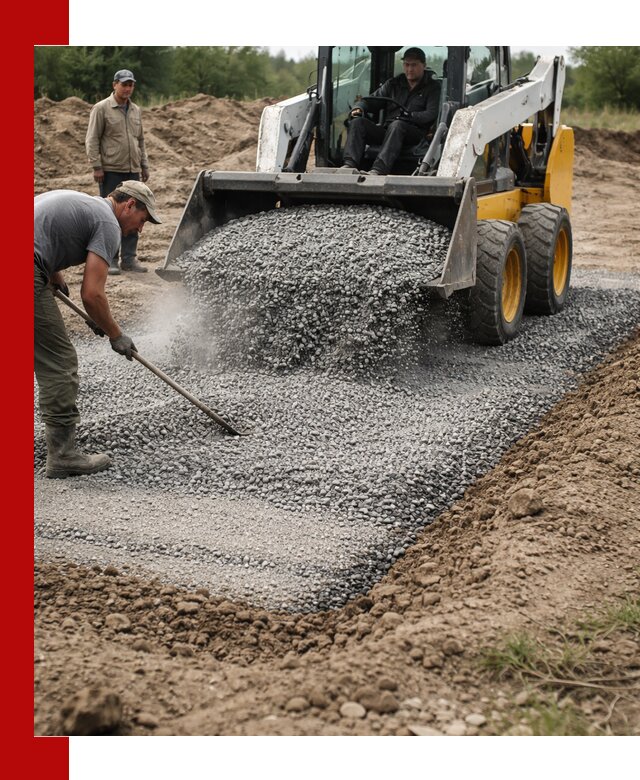 Устройство щебеночной подушки в Отрадном для дорог и фундаментов